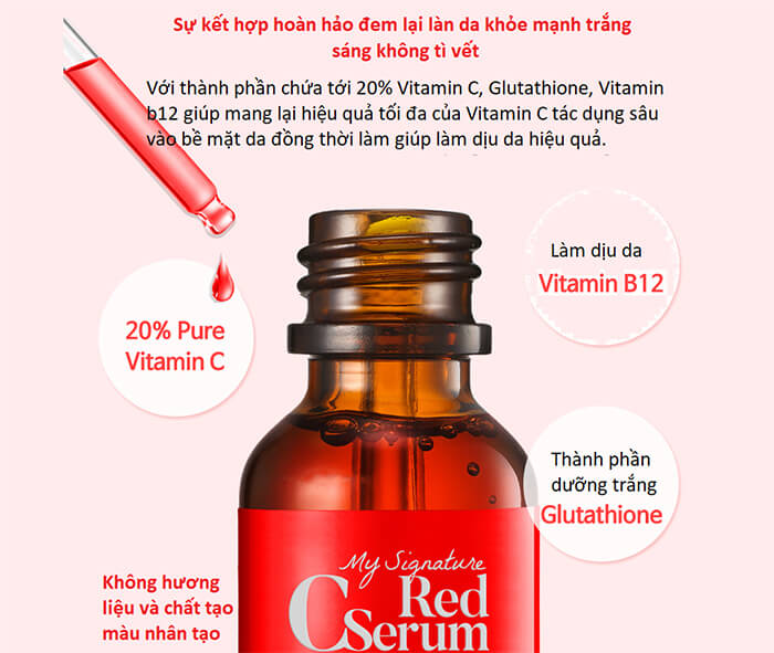Tinh chất Dưỡng Trắng Da Vitamin C Tiam My Signature Red C Serum 30ml