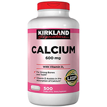 Kirkland Calcium 600mg + D3 Bổ sung Canxi - Hộp 500 viên của Mỹ